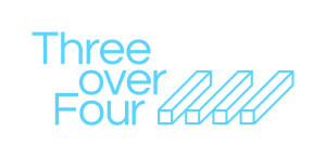 three over four logo